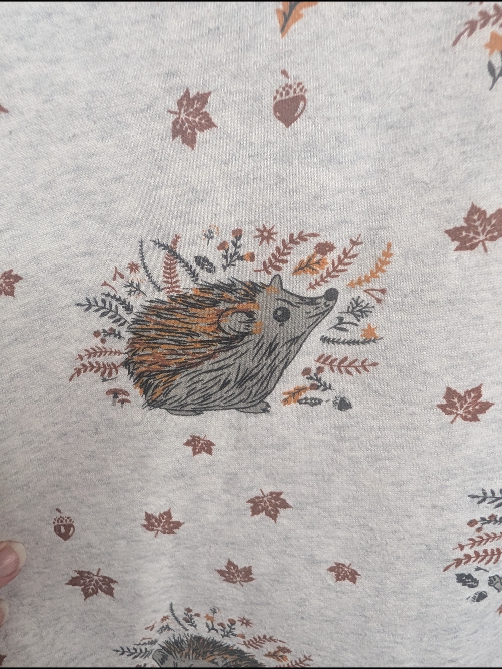 L.A. Soul Hedgehog Print Sweatshirt Crewneck Pullover Women's M Gray Cottagecore - Picture 4 of 7